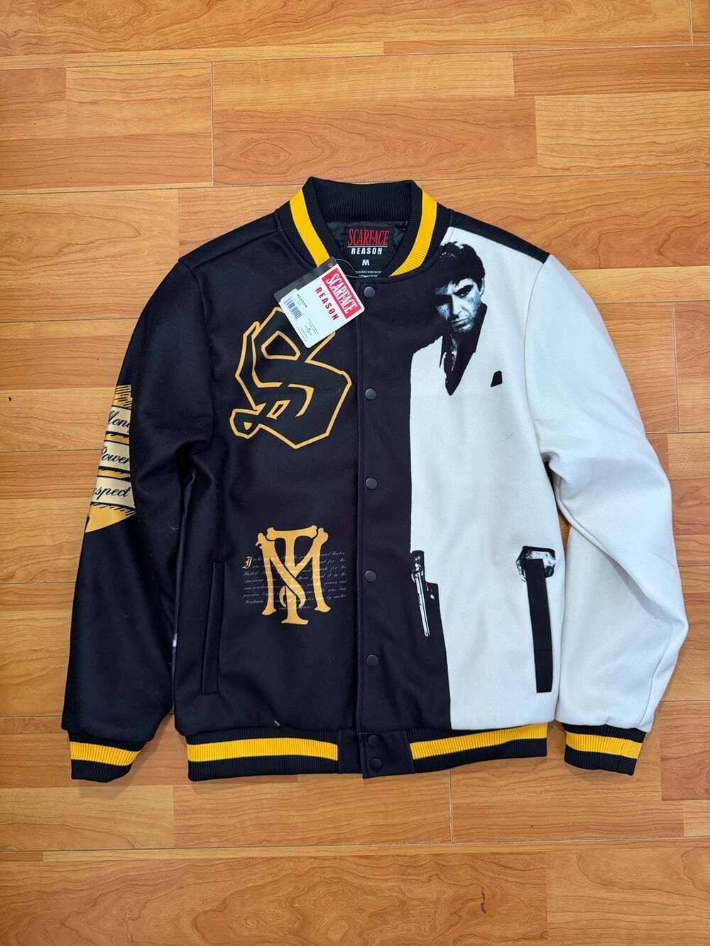 Reason Clothing Scarface Tony Montana Power Varsity Jacket Size Medium